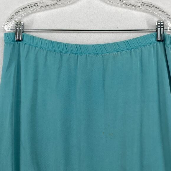 HEAVEN Skirt S 80s Twill Cotton Straight Maxi Elastic Waist Green VTG USA - Picture 4 of 14